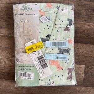Global pajama set dog print 100% cotton size medium